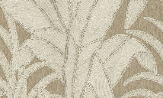 Arte 64501 Manila Botanic Linen - tapeta w bananowca z efektem wyszywania