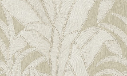 Arte 64503 Manila Botanic Bone - tapeta w bananowca z efektem wyszywania