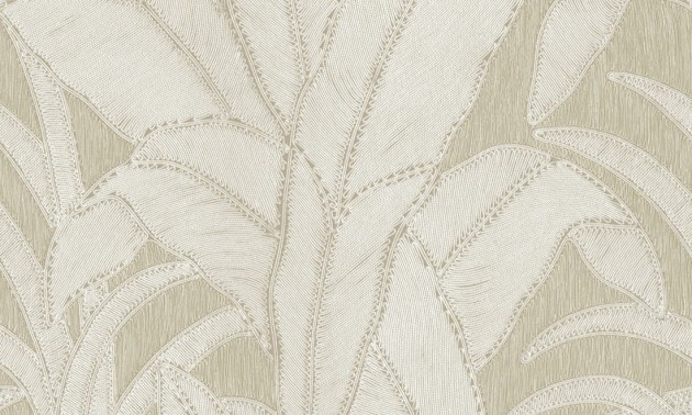 Arte 64503 Manila Botanic Bone - tapeta w bananowca z efektem wyszywania