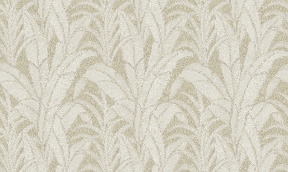 Arte 64503 Manila Botanic Bone - tapeta w bananowca z efektem wyszywania