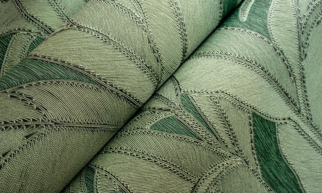 Arte 64504 Manila Botanic Pine - tapeta w bananowca z efektem wyszywania