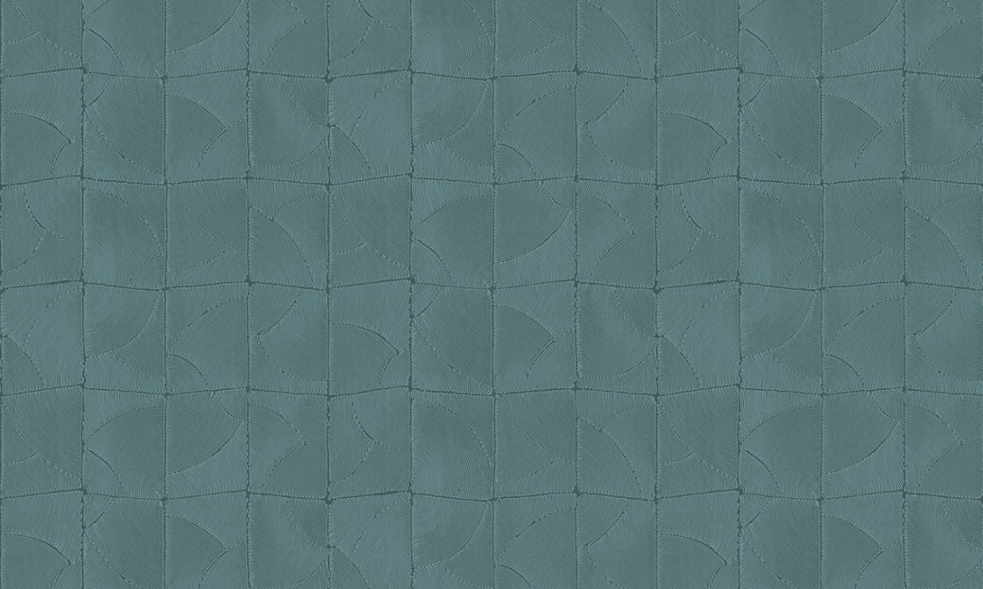 Arte 64530 Manila Atlas Petrol - tapeta geometryczna z efektem wyszywania