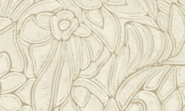 Arte 64541 Manila Flore Bone - tapeta florystyczna z efektem wyszywania