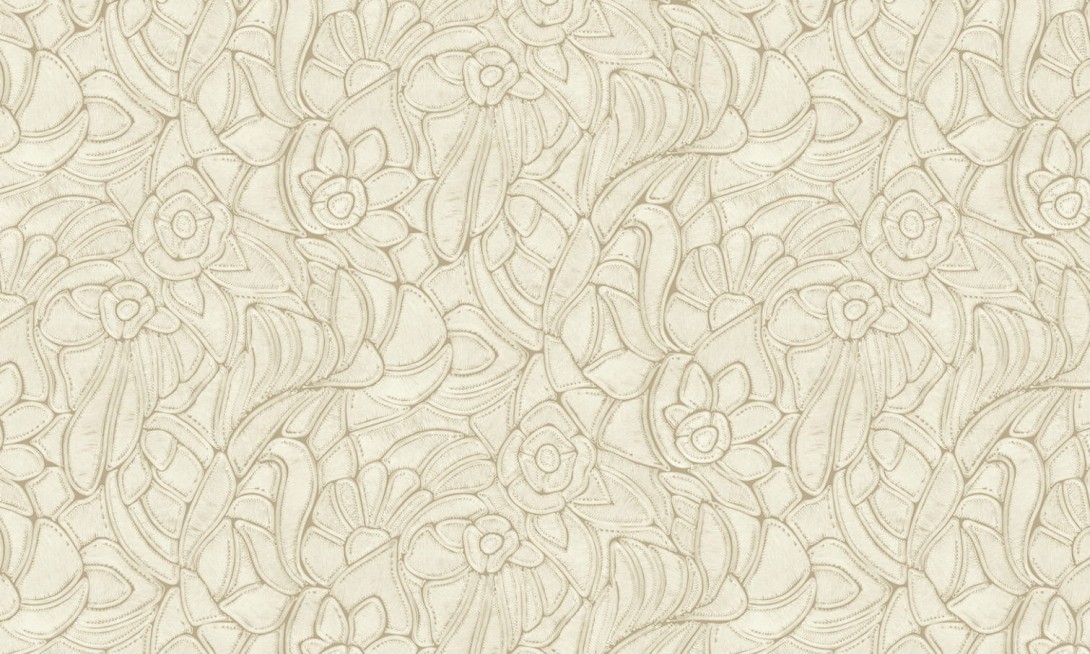 Arte 64541 Manila Flore Bone - tapeta florystyczna z efektem wyszywania