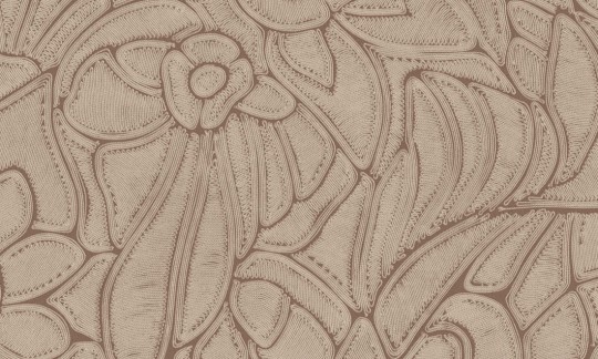 Arte 64542 Manila Flore Terracotta - tapeta florystyczna z efektem wyszywania