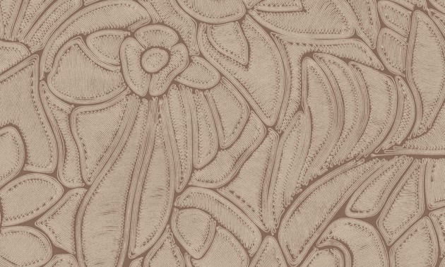 Arte 64542 Manila Flore Terracotta - tapeta florystyczna z efektem wyszywania