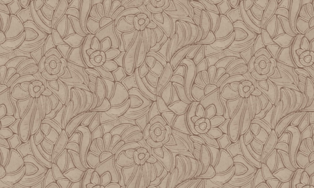 Arte 64542 Manila Flore Terracotta - tapeta florystyczna z efektem wyszywania