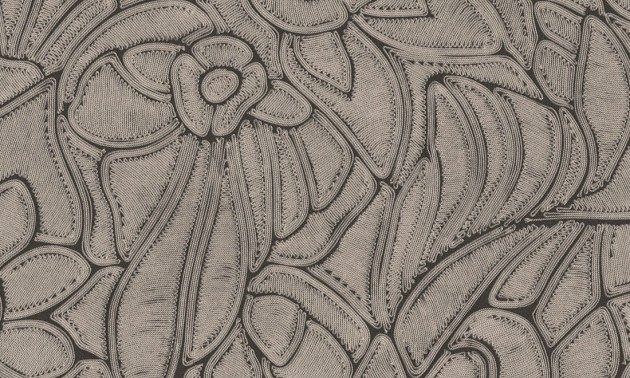 Arte 64544 Manila Flore Onyx - tapeta florystyczna z efektem wyszywania