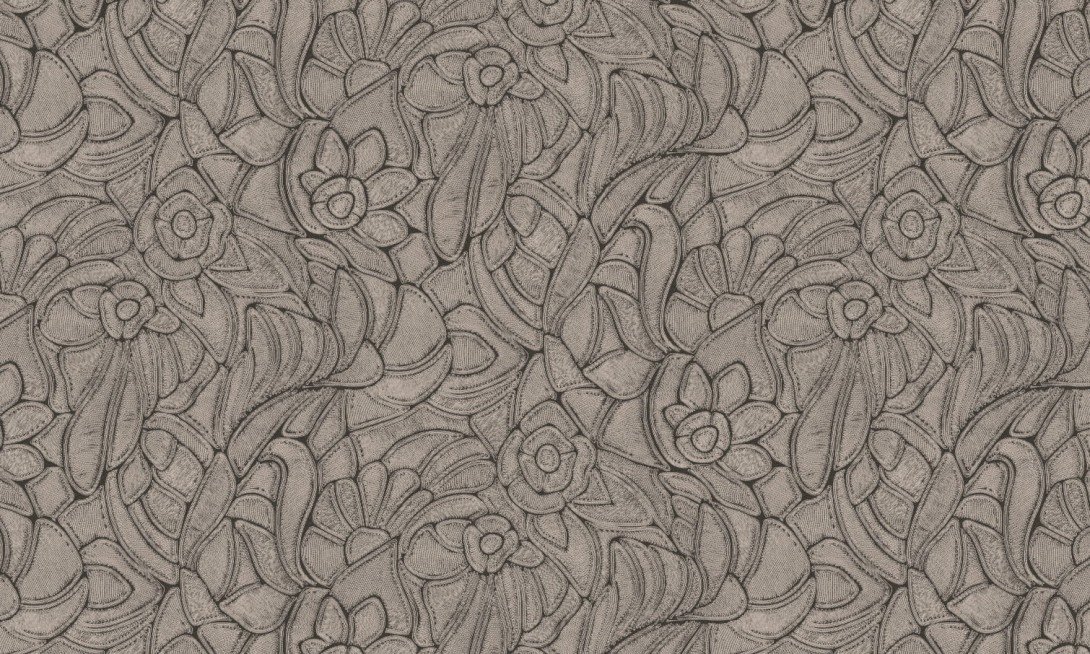 Arte 64544 Manila Flore Onyx - tapeta florystyczna z efektem wyszywania