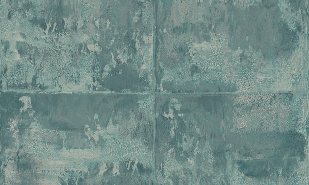 Arte 85503 Icons Platinum Aquamarine - tapeta metaliczna z blokowym wzorem