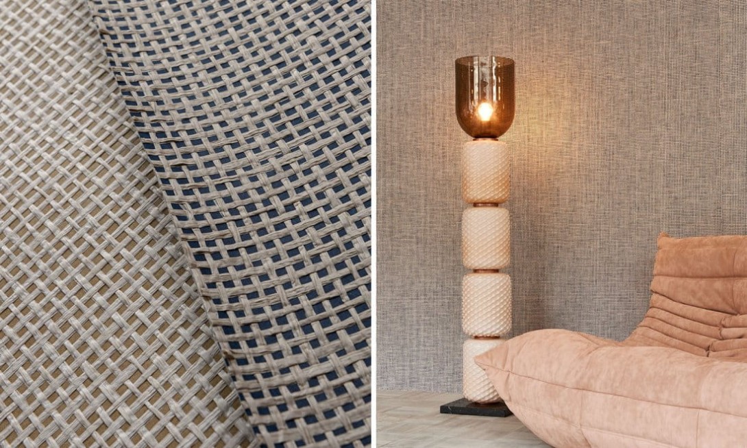 Arte 85530 Icons Waffle Weave Brick Red - tapeta ze wzorem plecionki