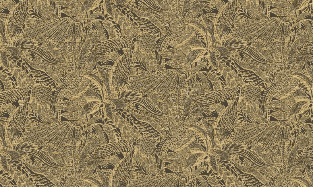 Arte 85562 Icons Symbiosis Gold Storm - tapeta roślinna z efektem rattanu