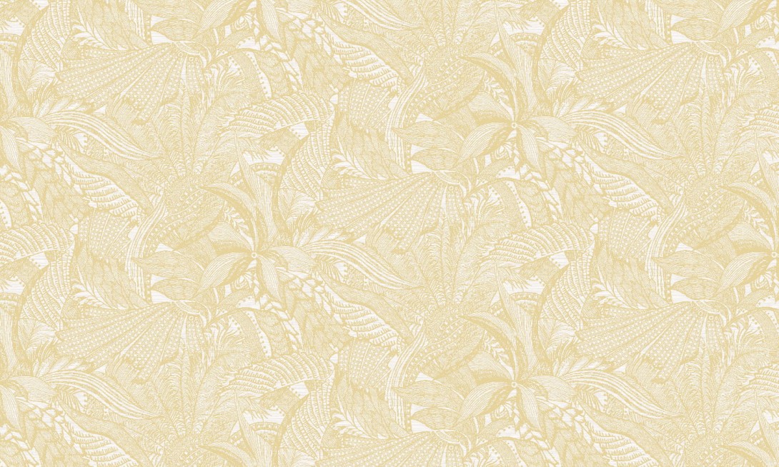 Arte 85560 Icons Symbiosis White Gold - tapeta roślinna z efektem rattanu