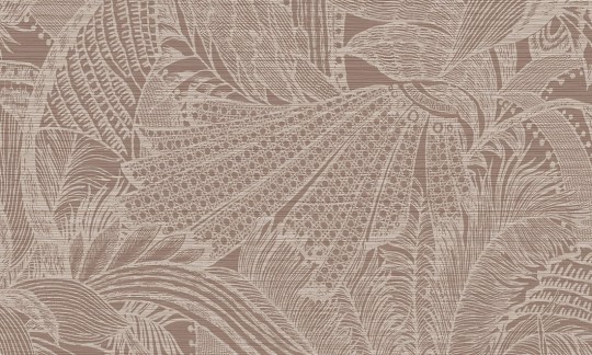 Arte 85561 Icons Symbiosis Sepia - tapeta roślinna z efektem rattanu