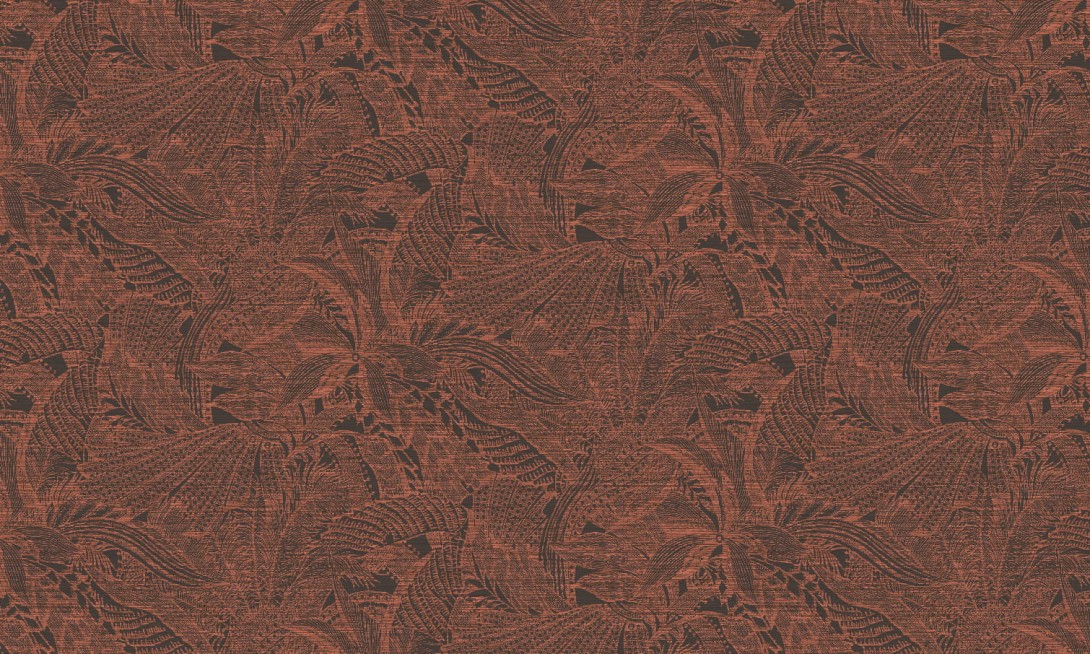 Arte 85563 Icons Symbiosis Maroon - tapeta roślinna z efektem rattanu