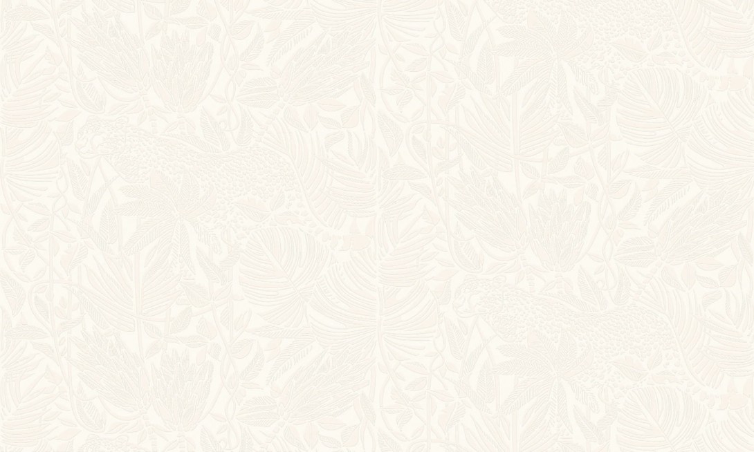 Arte 43001 Yala Palma Bone - tapeta tekstylna 3D w pantery i liście