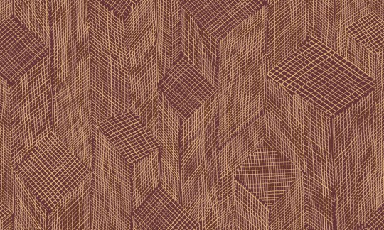 Arte 66011 Cameo Shibam Wine Red - tapeta w sizalowy patchwork