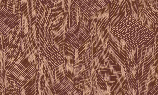 Arte 66011 Cameo Shibam Wine Red - tapeta w sizalowy patchwork