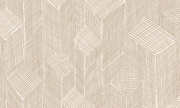 Arte 66013 Cameo Shibam Pale White - tapeta w sizalowy patchwork