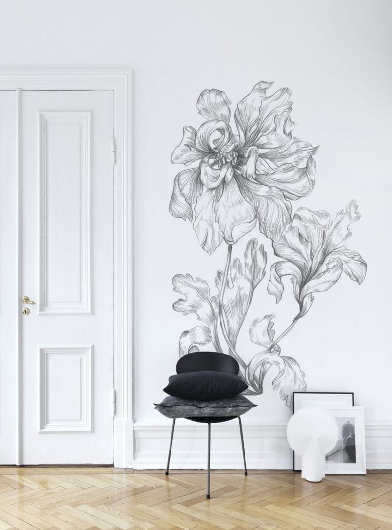 Sandberg 625-03 Special Edition Peony Grey – mural w piwonię