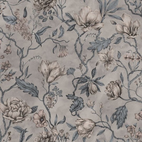 Sandberg 663-16 Kolonin Belinda Misty Blue - mural w kwiaty magnolii