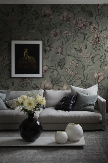 Sandberg 663-38 Kolonin Belinda Garden Green - mural w kwiaty magnolii