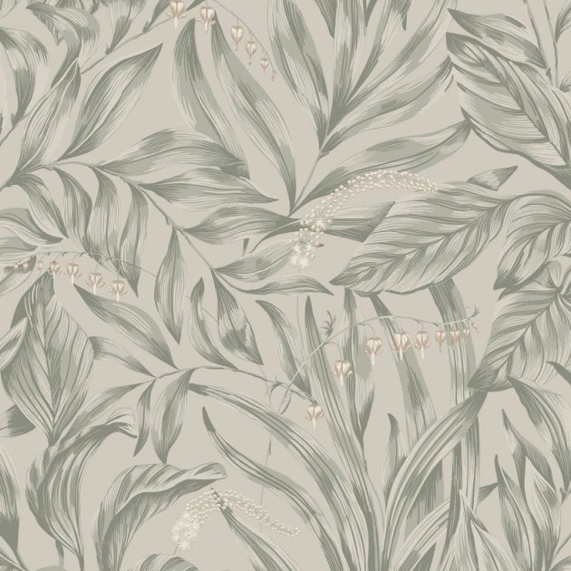 Sandberg 837-18 Kolonin Elin Sage Green - tapeta w liście