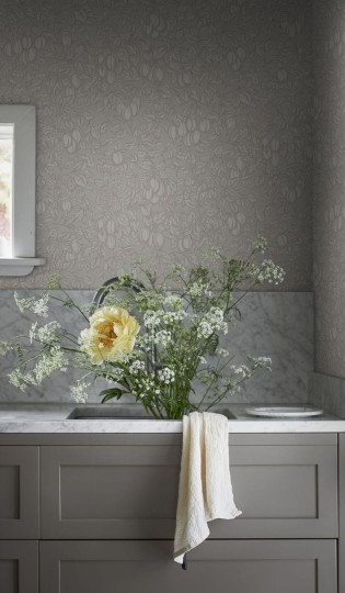 Sandberg 839-31 Kolonin Emrik Sandstone - tapeta w liście i śliwki