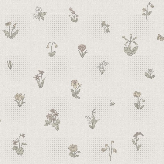 Sandberg 841-11 Kolonin Maja Pastel - tapeta w kwiatki na tle w kropki