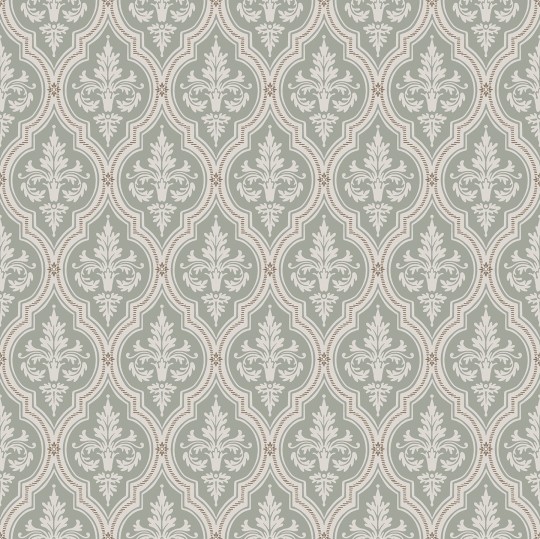 Sandberg 829-38 Lofstad Lillie Garden Green - tapeta roślinna w geometrycznym ułożeniu