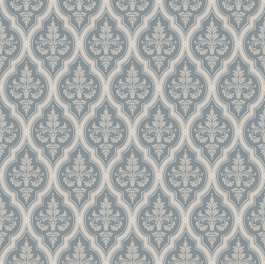 Sandberg 829-46 Lofstad Lillie Indigo Blue - tapeta roślinna w geometrycznym ułożeniu