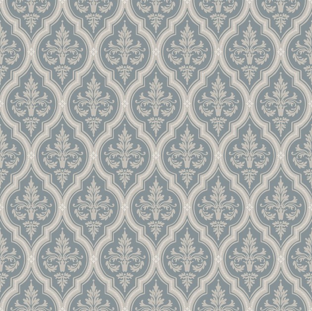 Sandberg 829-46 Lofstad Lillie Indigo Blue - tapeta roślinna w geometrycznym ułożeniu