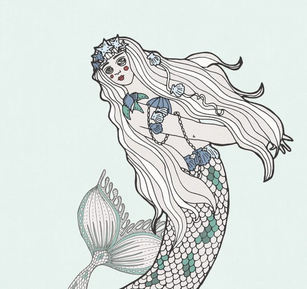 London Art 18516-01 Exclusive 18 Seiren - mural morski z syreną