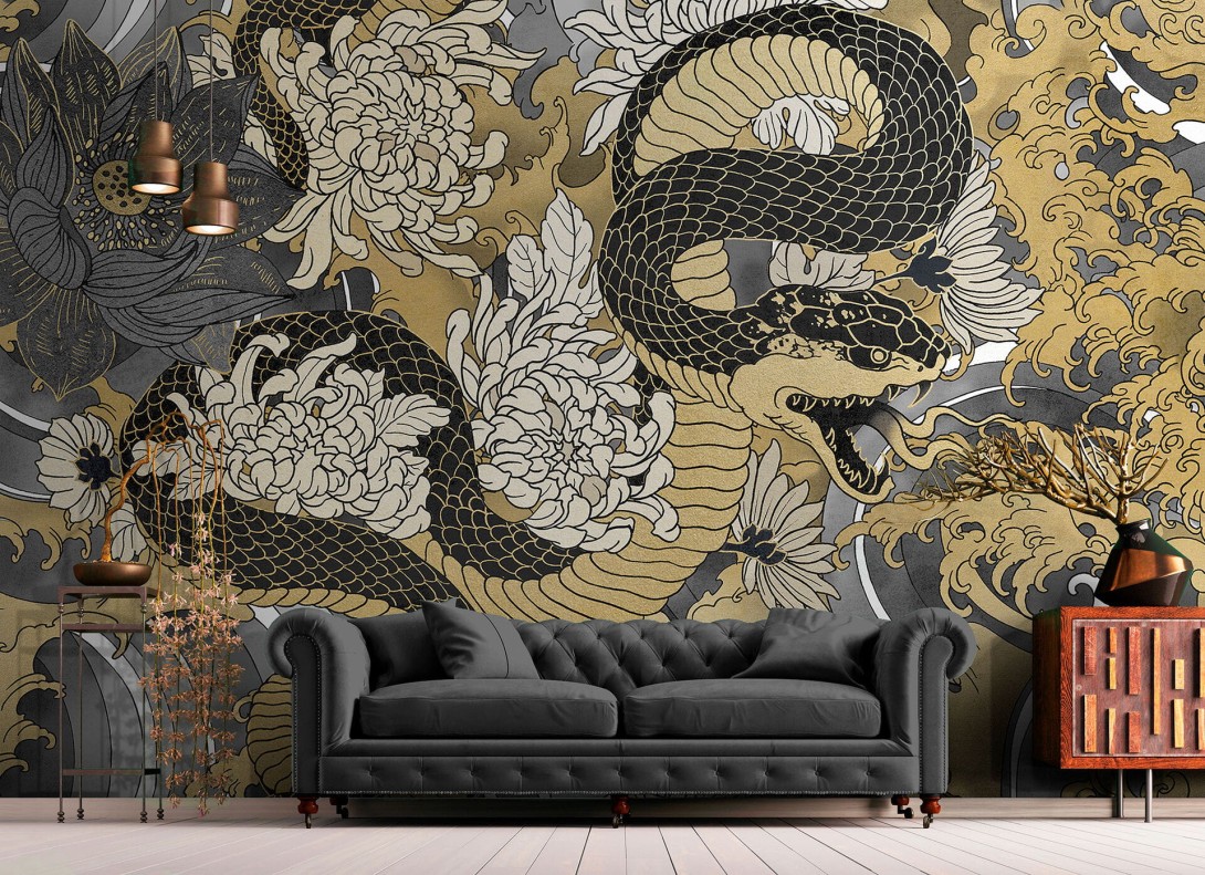 Mural Tecnografica Decoratives Yokai GOLD A