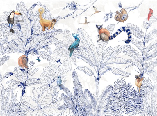 Mural Tecnografica Decoratives Jungle Club BLUE