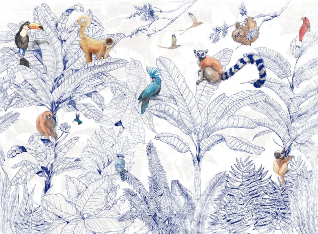 Mural Tecnografica Decoratives Jungle Club BLUE