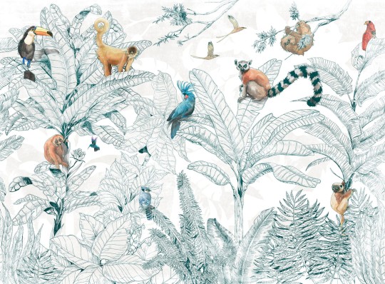 Mural Tecnografica Decoratives Jungle Club GREEN