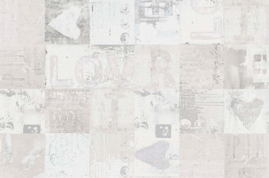 Mural Tecnografica Decoratives Love & Patch WHITE