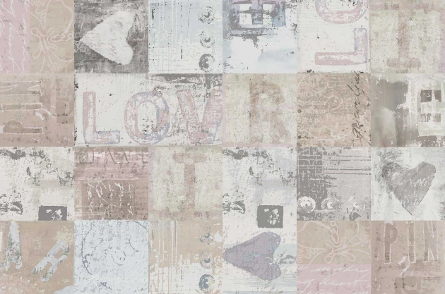 Mural Tecnografica Decoratives Love & Patch BEIGE