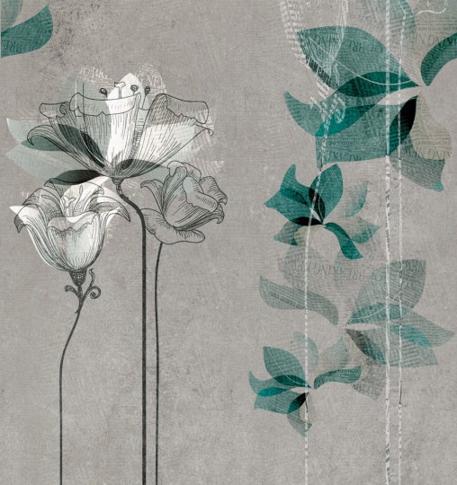 Mural Tecnografica Decoratives Ninfea GREY GREEN