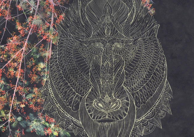 Mural Tecnografica Decoratives Baboon BLACK