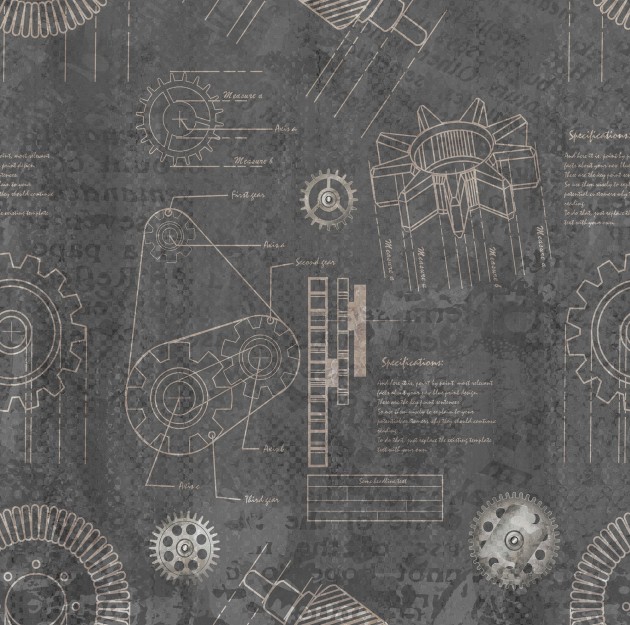 Mural Tecnografica Decoratives Amboise DARK GREY
