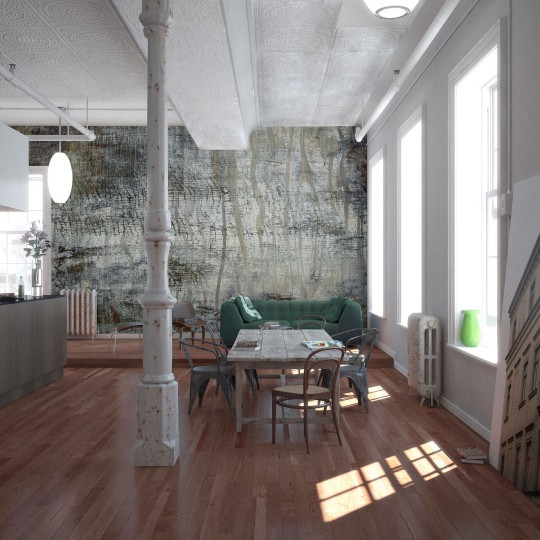 Mural Tecnografica Surfaces Woodland GREY