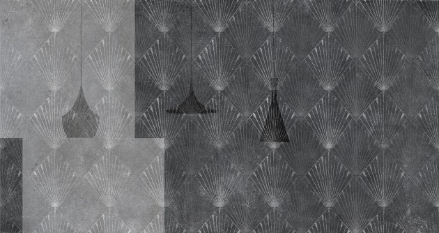 Mural Tecnografica Our Evergreens Rays ANTHRACITE