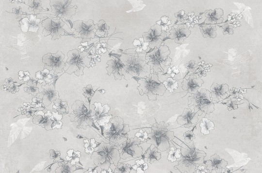 Mural Tecnografica Decoratives Birdflower GREY DECO