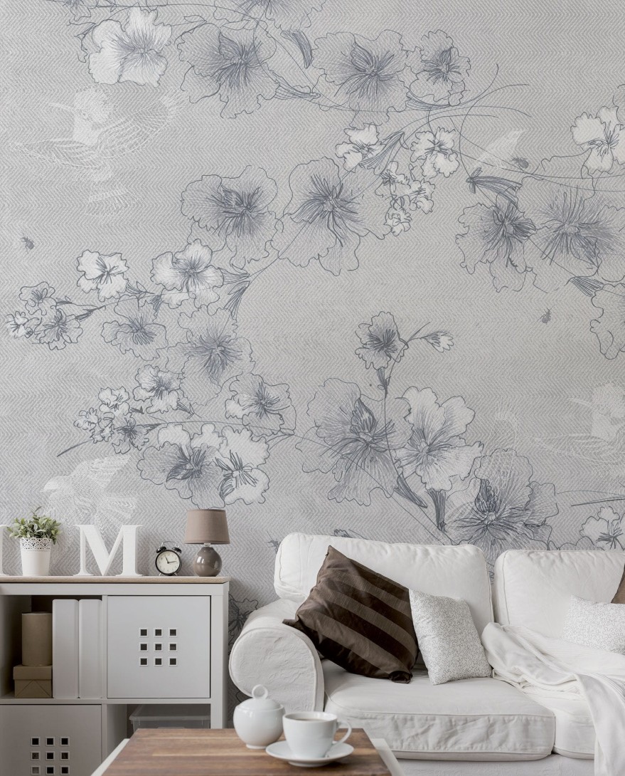 Mural Tecnografica Decoratives Birdflower BEIGE