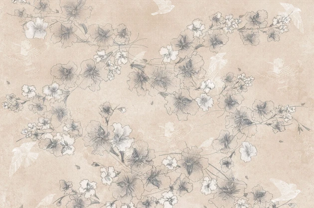 Mural Tecnografica Decoratives Birdflower BEIGE DECO