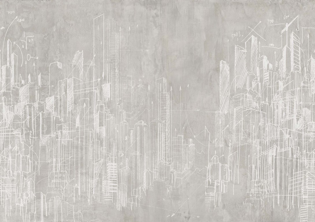 Mural Tecnografica Our Evergreens Art The Sign Grattacieli LAVAGNA