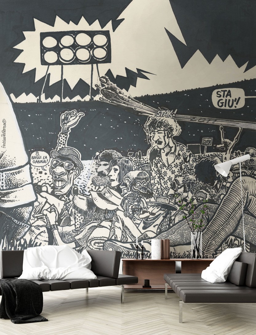 Mural Tecnografica Andrea Pazienza Pentothal STAI GIÙ