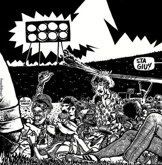 Mural Tecnografica Andrea Pazienza Pentothal STAI GIÙ COMIC BOOK